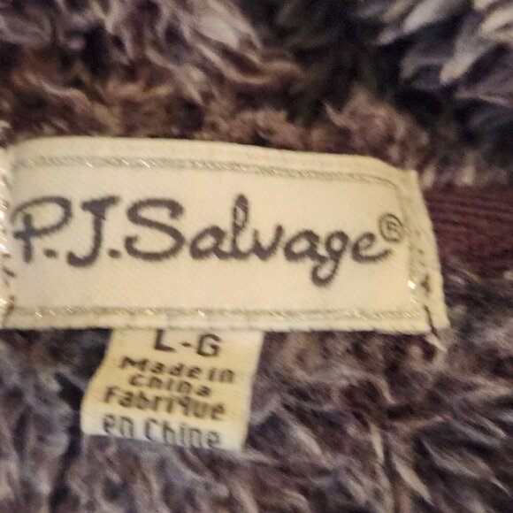 PJ Salvage Cozy Shearling Cardigan Choose Happiness RECOCA Black - Picture 8 of 9
